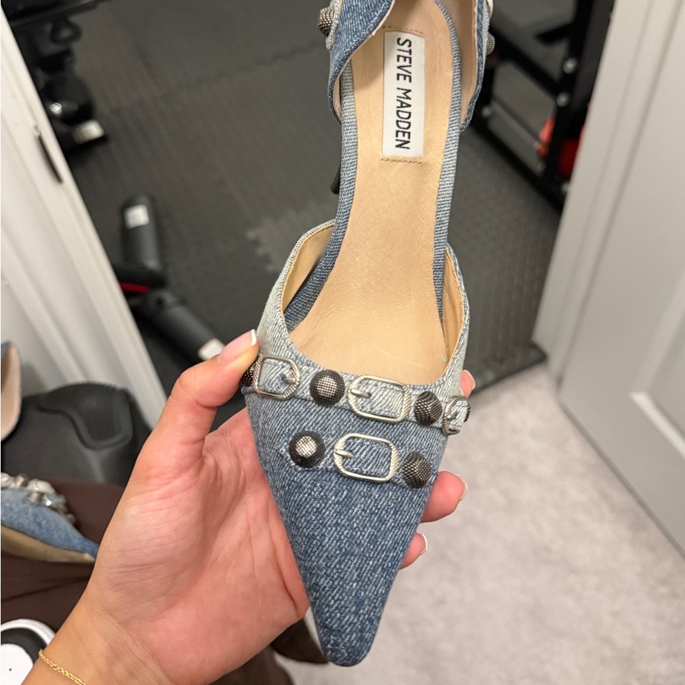 Steve Madden Denim Studded Heels